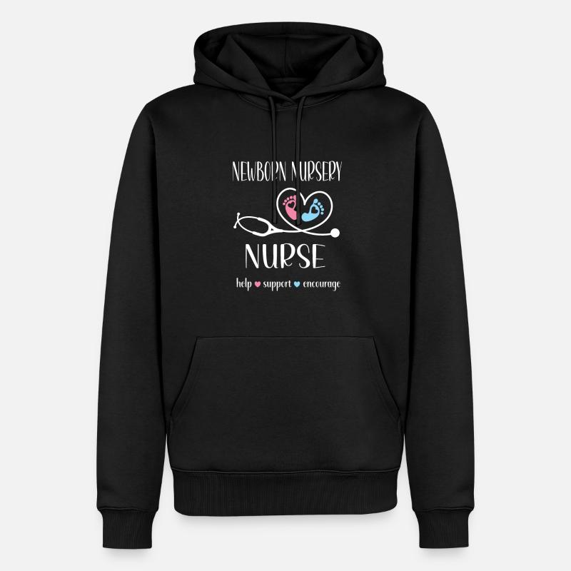 Infirmière néonatale Infirmière bébé - Sweat à capuche Premium bio Homme - noir
