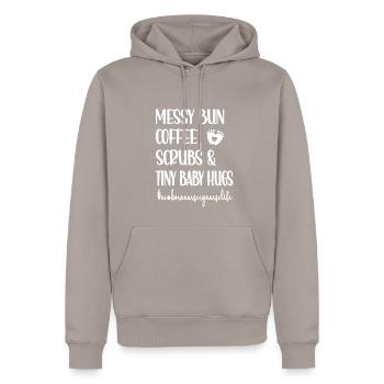 Stolze Neugeborenen-Krankenschwester Geschenk - Männer Premium Bio Hoodie - Taupe - Vorne - Nico (187cm)