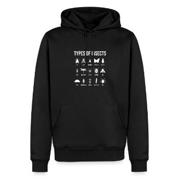Types d’insectes - Entomologiste de zoologie - Sweat à capuche Premium bio Homme - noir - Devant - Nico (187cm)