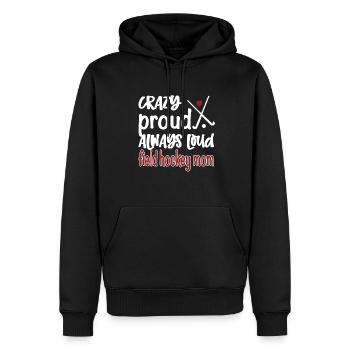 Fière maman de hockey sur gazon maman joueuse de hockey sur gazon - Sweat à capuche Premium bio Homme - noir - Devant - Nico (187cm)
