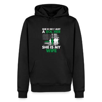 She Is Not Just A Soldier She Is My Wife Soldat - Männer Premium Bio Hoodie - Schwarz - Vorne - Nico (187cm)
