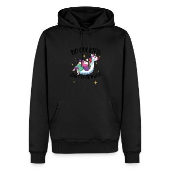Cocktails sans biscuits, cocktails de Noël juillet - Sweat à capuche Premium bio Homme - noir - Devant - Nico (187cm)
