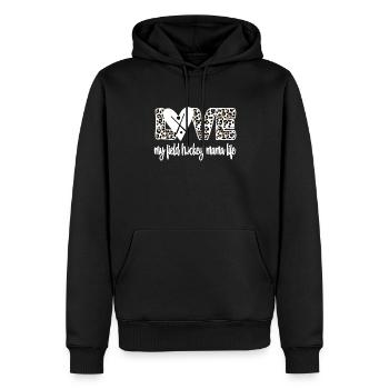 Meilleure maman de hockey sur gazon maman de joueur de hockey sur gazon - Sweat à capuche Premium bio Homme - noir - Devant - Nico (187cm)