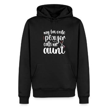 Stolze Feldhockey-Tante Feldhockeyspieler Tante - Männer Premium Bio Hoodie - Schwarz - Vorne - Nico (187cm)