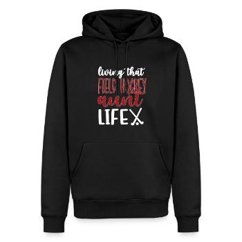 Stolze Feldhockey-Tante Feldhockeyspieler Tante - Männer Premium Bio Hoodie - Schwarz - Vorne - Nico (187cm)