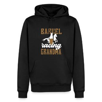 Barrel Racing Grand-mère Cadeau Barrel Racing Grand-mère - Sweat à capuche Premium bio Homme - noir - Devant - Nico (187cm)