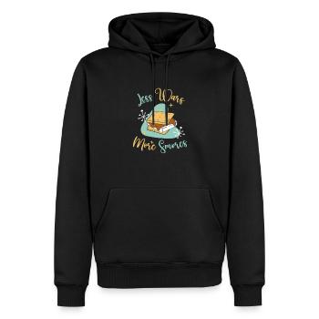 Moins de guerres Plus de Smores, drôle de feu de camp pour campeurs - Sweat à capuche Premium bio Homme - noir - Devant - Nico (187cm)
