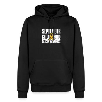 Goldene Schleife Kinderkrebs - Männer Premium Bio Hoodie - Schwarz - Vorne - Nico (187cm)