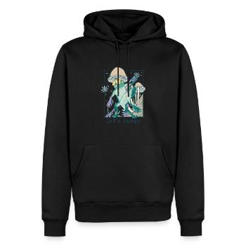 Let’s Tango, Goblincore Grenouille Dansante Champignon - Sweat à capuche Premium bio Homme - noir - Devant - Nico (187cm)