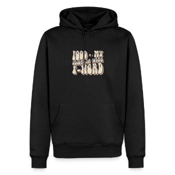 Mon deuxième mot préféré Fun Food Lover - Sweat à capuche Premium bio Homme - noir - Devant - Nico (187cm)