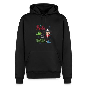 Les pirates n’ont pas besoin de chirurgie des amygdales chirurgie des amandes - Sweat à capuche Premium bio Homme - noir - Devant - Nico (187cm)