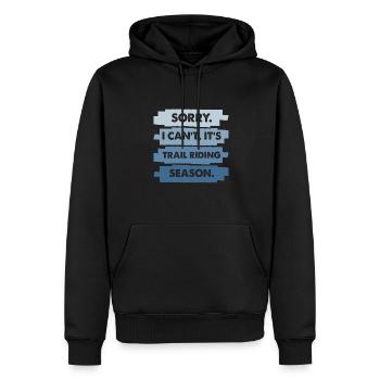 Sorry I Can't It's Trail Riding Season Schneemobil - Männer Premium Bio Hoodie - Schwarz - Vorne - Nico (187cm)