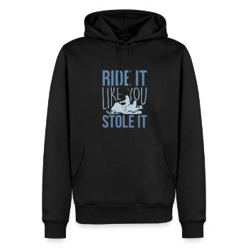 Ride It Like You Stole It, Schneemobil - Männer Premium Bio Hoodie - Schwarz - Vorne - Nico (187cm)