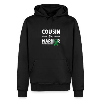 Cousin d’un guerrier, le nanisme de la boucle verte - Sweat à capuche Premium bio Homme - noir - Devant - Nico (187cm)
