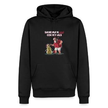 Sandman & Cocktails - Vacances de Noël - Sweat à capuche Premium bio Homme - noir - Devant - Nico (187cm)