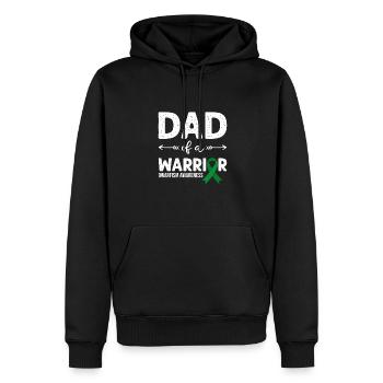 Papa d’un guerrier, nanisme de la boucle verte - Sweat à capuche Premium bio Homme - noir - Devant - Nico (187cm)