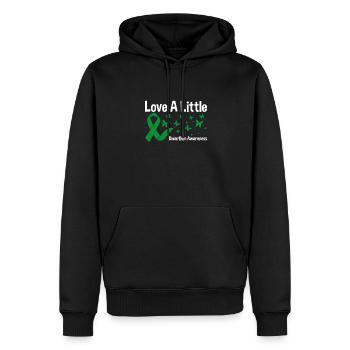 Love A Little, Grüne Schleife Zwergenwuchs - Männer Premium Bio Hoodie - Schwarz - Vorne - Nico (187cm)