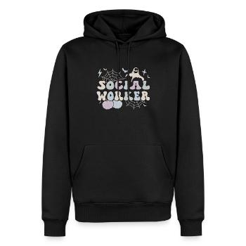 Cadeaux de travailleurs sociaux d’Halloween pour les travailleurs sociaux - Sweat à capuche Premium bio Homme - noir - Devant - Nico (187cm)