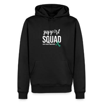 Escouade de soutien, Emerald Loop Cancer du foie - Sweat à capuche Premium bio Homme - noir - Devant - Nico (187cm)