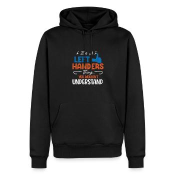 C’est un truc de gaucher, gaucher - Sweat à capuche Premium bio Homme - noir - Devant - Nico (187cm)