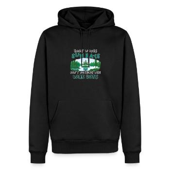 Boat Waves Sun Rays Ain't Nothing Lake Days, See - Männer Premium Bio Hoodie - Schwarz - Vorne - Nico (187cm)