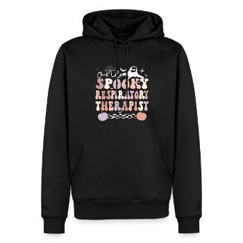 Cadeaux d’inhalothérapeute RT Thérapie Halloween - Sweat à capuche Premium bio Homme - noir - Devant - Nico (187cm)
