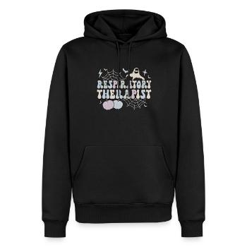 Cadeaux d’inhalothérapeute RT Thérapie Halloween - Sweat à capuche Premium bio Homme - noir - Devant - Nico (187cm)