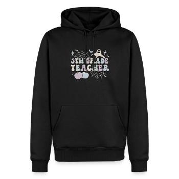 Cadeau d’équipage de cinquième année à un enseignant de 5e année à l’Halloween - Sweat à capuche Premium bio Homme - noir - Devant - Nico (187cm)