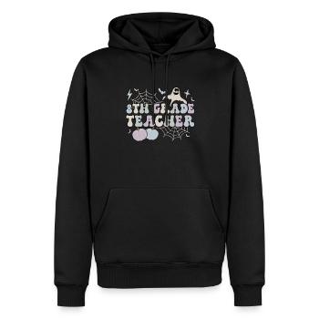 Enseignant de 8e année Halloween Équipe de huitième année - Sweat à capuche Premium bio Homme - noir - Devant - Nico (187cm)