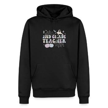Enseignant de 2e année Halloween 2e équipe deuxième année - Sweat à capuche Premium bio Homme - noir - Devant - Nico (187cm)