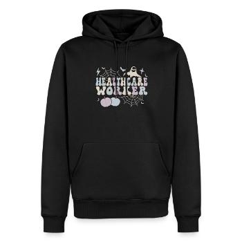 Travailleur de la santé de première ligne essentiel Halloween - Sweat à capuche Premium bio Homme - noir - Devant - Nico (187cm)