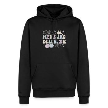 Med Surg Infirmière Halloween Soins infirmiers médico-chirurgicaux - Sweat à capuche Premium bio Homme - noir - Devant - Nico (187cm)