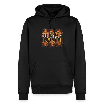 Enseignant de 8e année Thanksgiving Équipe de huitième année - Sweat à capuche Premium bio Homme - noir - Devant - Nico (187cm)