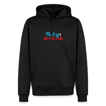 Pas de clé, pas de problème, drôle de serrurier - Sweat à capuche Premium bio Homme - noir - Devant - Nico (187cm)
