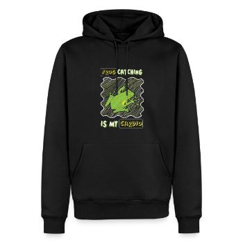 Frog Catching Is My Cardio, Frog Hunting - Men’s Premium Organic Hoodie - black - Front - Nico (187cm)