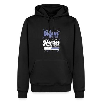 Mom By Day Reader By Night, Reading Book Lover - Männer Premium Bio Hoodie - Schwarz - Vorne - Nico (187cm)