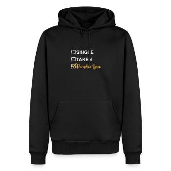 Single Taken Pumpkin Spice, Thanksgiving Fall Seas - Männer Premium Bio Hoodie - Schwarz - Vorne - Nico (187cm)