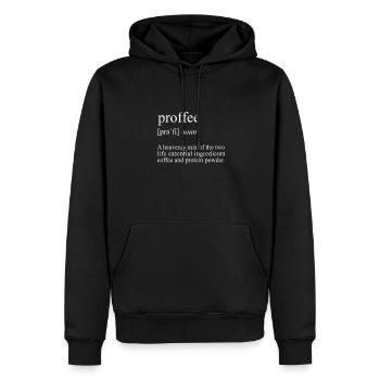 Proffee Definition Proteinpulver Kaffee - Männer Premium Bio Hoodie - Schwarz - Vorne - Nico (187cm)
