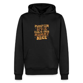 Pumpkin Spice Keeps This Mommy Nice, Pumpkin Spice - Men’s Premium Organic Hoodie - black - Front - Nico (187cm)