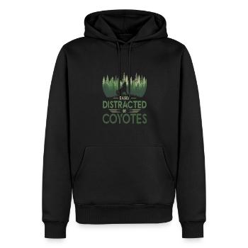 Easily Distracted By Coyotes, Kojotenjagd - Männer Premium Bio Hoodie - Schwarz - Vorne - Nico (187cm)