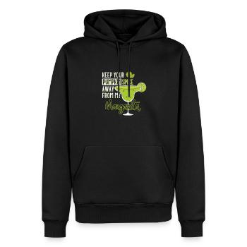 Gardez vos épices à la citrouille loin de ma margarita - Sweat à capuche Premium bio Homme - noir - Devant - Nico (187cm)