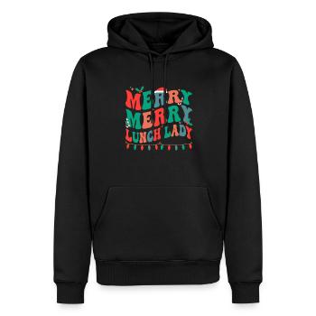 Lunch Lady Christmas School Cafeteria Lady Xmas - Men’s Premium Organic Hoodie - black - Front - Nico (187cm)