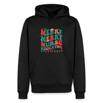 Infirmière enseignante Noël IA Formation en sciences infirmières Noël - Sweat à capuche Premium bio Homme - noir - Devant - Nico (187cm)