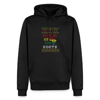 Proud Of My Roots, Kwanzaa Ugly Christmas Sweater - Männer Premium Bio Hoodie - Schwarz - Vorne - Nico (187cm)