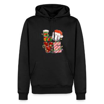 Baseball Noël Joueur de baseball Fête de Noël - Sweat à capuche Premium bio Homme - noir - Devant - Nico (187cm)