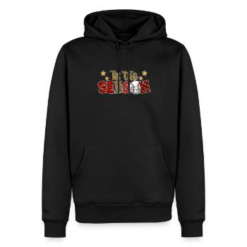 Baseball Noël Joueur de baseball Fête de Noël - Sweat à capuche Premium bio Homme - noir - Devant - Nico (187cm)