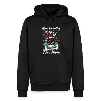 Pinscher miniature Noël Min Pin Pin Cadeaux de Noël - Sweat à capuche Premium bio Homme - noir - Devant - Nico (187cm)