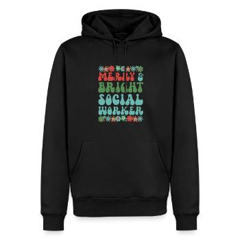Travailleur social Travailleurs sociaux de Noël Cadeaux de Noël - Sweat à capuche Premium bio Homme - noir - Devant - Nico (187cm)