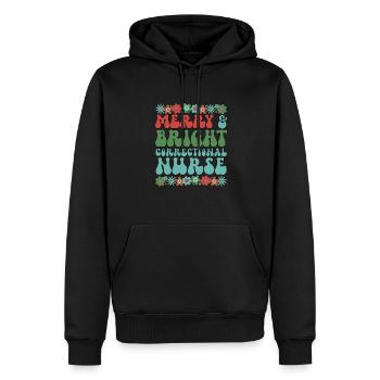 Infirmière correctionnelle Noël Infirmière de prison Noël Noël - Sweat à capuche Premium bio Homme - noir - Devant - Nico (187cm)