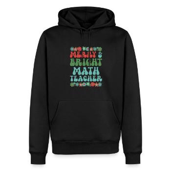 Professeur de mathématiques Noël Enseignement des mathématiques Cadeau de Noël - Sweat à capuche Premium bio Homme - noir - Devant - Nico (187cm)